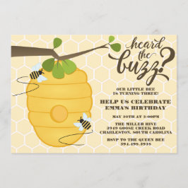 Invitación Fiesta de cumpleaños moderna de la abeja