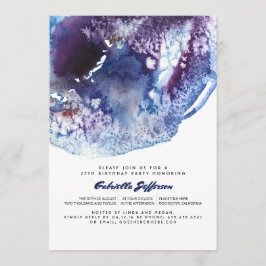 Invitación Fiesta de cumpleaños moderna de la acuarela de los