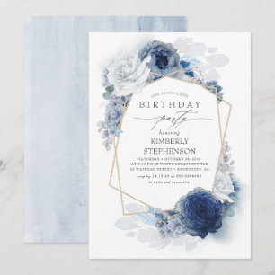 Invitación Fiesta de cumpleaños moderna de la Marina y la Dus
