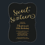 Invitación Fiesta de cumpleaños moderna del dulce dieciséis<br><div class="desc">Comience a sus hijas elegantes que el dulce dieciséis va de fiesta de la derecha con nuestro falso purpurina hermoso y el dulce de lujo dieciséis de la escritura va de fiesta la invitación. Nuestra invitación elegante y contemporánea del fiesta del dulce 16 ofrece un sistema moderno de la fuente...</div>