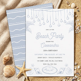 Invitación Fiesta de Cumpleaños Moderna en la Costa de Azul P