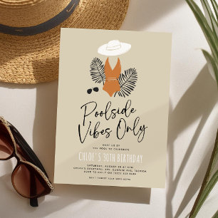 Invitación Fiesta de Cumpleaños Moderna en Piscina para Adult