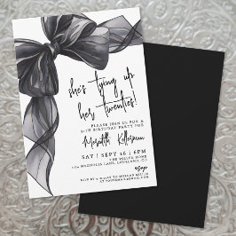 Invitación Fiesta de Cumpleaños Moderno Arco Blanco Negro