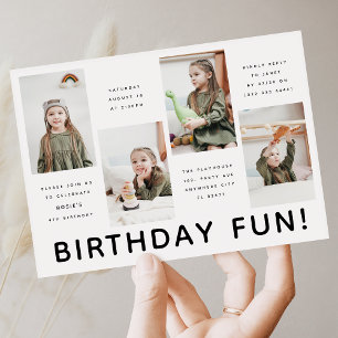 Invitación Fiesta de Cumpleaños Moderno de Cualquier Edad con
