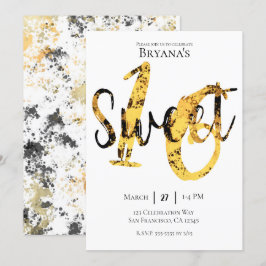 Invitación Fiesta de Cumpleaños Moderno Dulces 16 Negro Amari