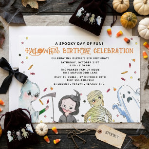 Invitación Fiesta de Cumpleaños Monstruo de Halloween
