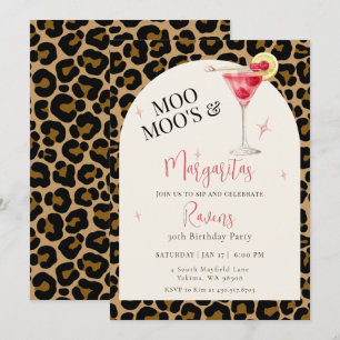 Invitación Fiesta de Cumpleaños Moo Moos y Margaritas