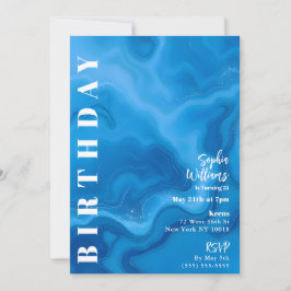 Invitación Fiesta de cumpleaños Moonstone Blue