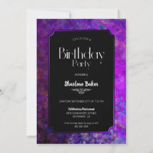 Fiesta de cumpleaños morado y negro