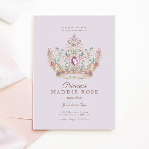 Invitación Fiesta de cumpleaños "Morple Princess Crown Fairyt