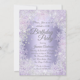 Invitación Fiesta de cumpleaños Morple Silver Winter Wonderla