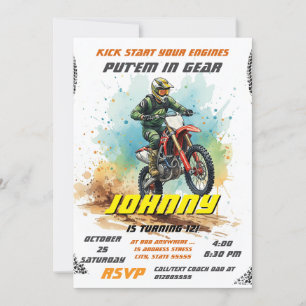 Invitación Fiesta de cumpleaños Motocross