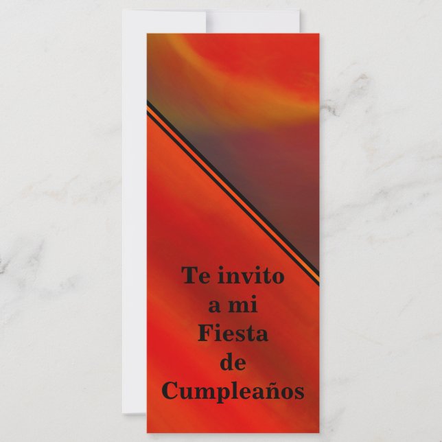 Invitación - Fiesta de Cumpleaños - Naranja (Anverso)