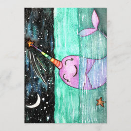 Invitación Fiesta de cumpleaños Narwhal
