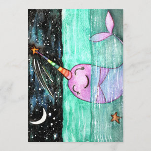 Invitación Fiesta de cumpleaños Narwhal