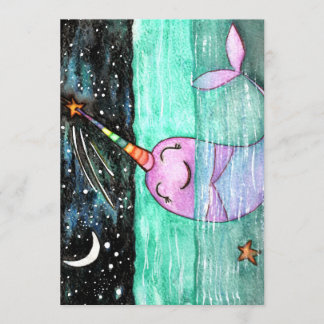 Invitación Fiesta de cumpleaños Narwhal