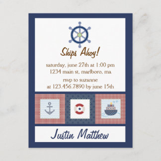 Invitación Fiesta de cumpleaños náutica