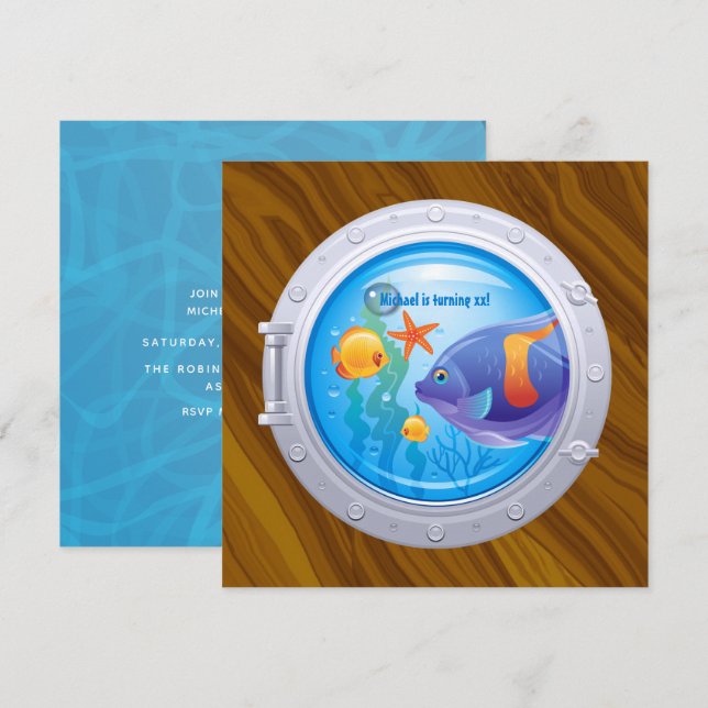 Invitación Fiesta de Cumpleaños Náutico (Anverso / Reverso)