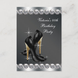 Invitación Fiesta de cumpleaños negra y elegante para mujer