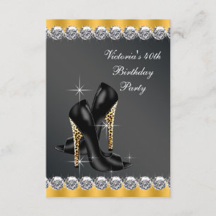 Invitación Fiesta de cumpleaños negra y elegante para mujer