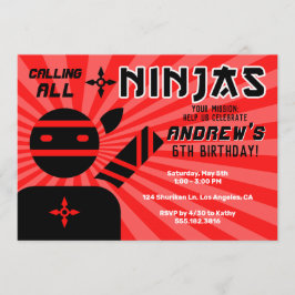 Invitación Fiesta de cumpleaños Ninja