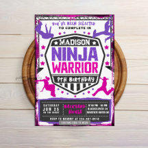 Fiesta de Cumpleaños Ninja Atlético Rosa Púrpura