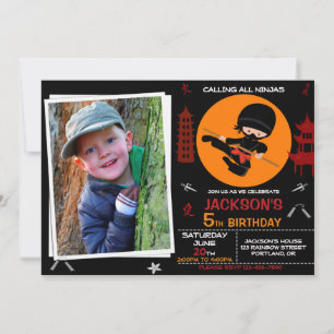 Invitación Fiesta de cumpleaños ninja - Cumpleaños Ninja Warr