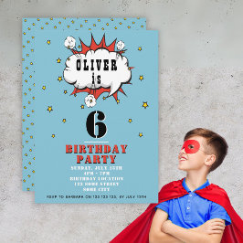 Invitación Fiesta de Cumpleaños Niño Burbuja de Hablado Cómic