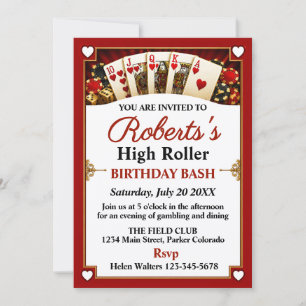Invitación Fiesta de Cumpleaños Noche de Casino