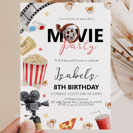 Invitación Fiesta de Cumpleaños Noche de Cine