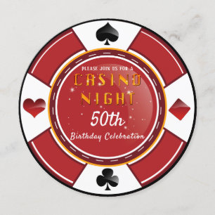 Invitación Fiesta de cumpleaños nocturna del Casino de Las Ve