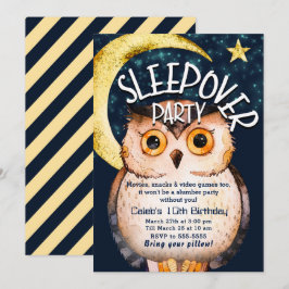 Invitación Fiesta de Cumpleaños Nocturna Lindo Dormir