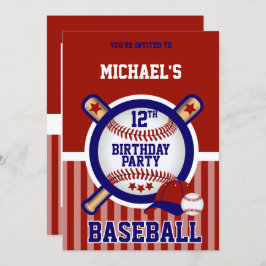 Invitación Fiesta de cumpleaños número 0 - Béisbol