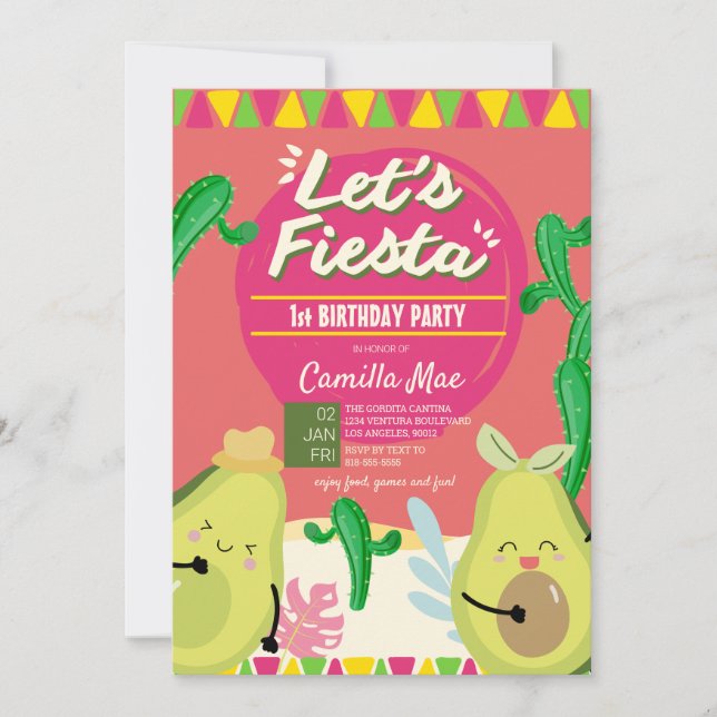 Invitación Fiesta de cumpleaños número 1 (Anverso)