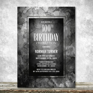 Invitación Fiesta de cumpleaños número 100 con piedra de piza