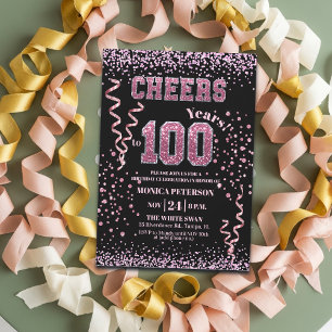 Invitación Fiesta de cumpleaños número 100 con piedras de len