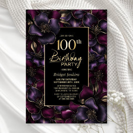 Invitación Fiesta de cumpleaños número 100 de la Floral morad