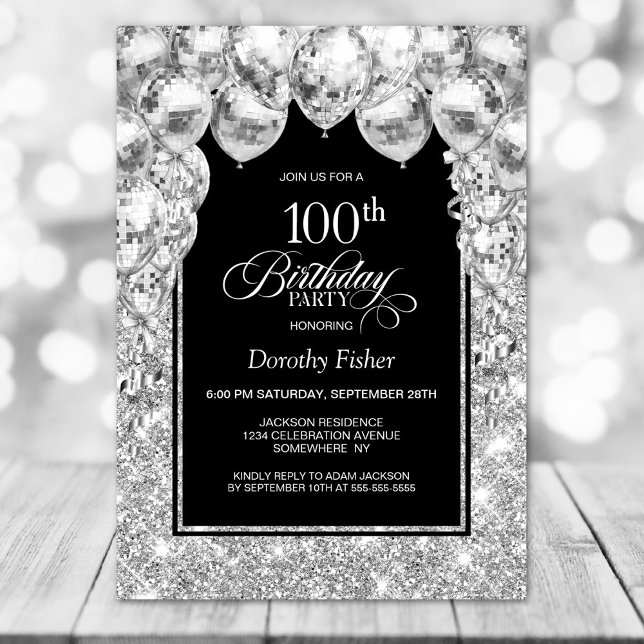 Invitación Fiesta de cumpleaños número 100 de los Globos de P (Subido por el creador)
