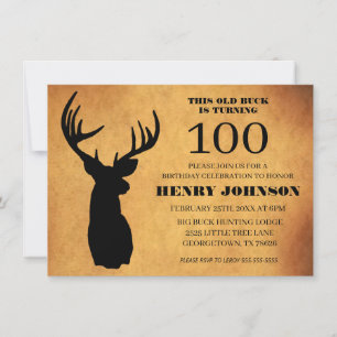 Invitación Fiesta de cumpleaños número 100 de Old Buck