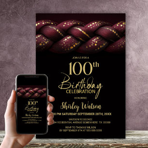 Invitación Fiesta de cumpleaños número 100 del Dorado de Borg