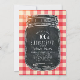 Invitación Fiesta de cumpleaños número 100 del Rústico Mason 