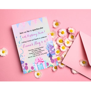Invitación Fiesta de cumpleaños número 10 de niñas