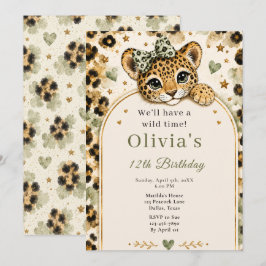 Invitación Fiesta de cumpleaños número 12 de Leopardo Salvaje