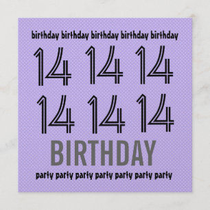 Invitación Fiesta de cumpleaños número 14 invita a polka punt