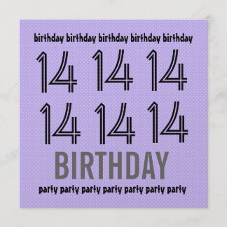 Invitación Fiesta de cumpleaños número 14 invita a polka punt