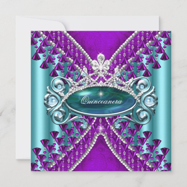 Invitación Fiesta de cumpleaños número 15 de la Quinceanera A (Anverso)
