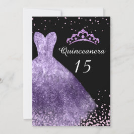 Invitación Fiesta de cumpleaños número 15 de Quinceanera con 