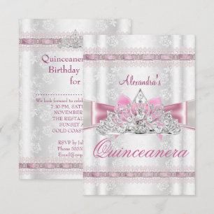 Invitación Fiesta de cumpleaños número 15 de Quinceañera con 