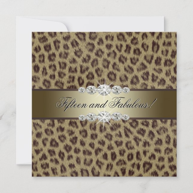 Invitación Fiesta de cumpleaños número 15 del Leopardo Dorado (Anverso)