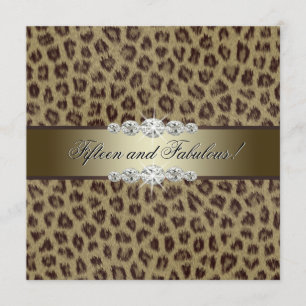 Invitación Fiesta de cumpleaños número 15 del Leopardo Dorado